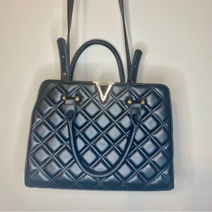 CROSSI Elegant Black Quilted Tote Bag